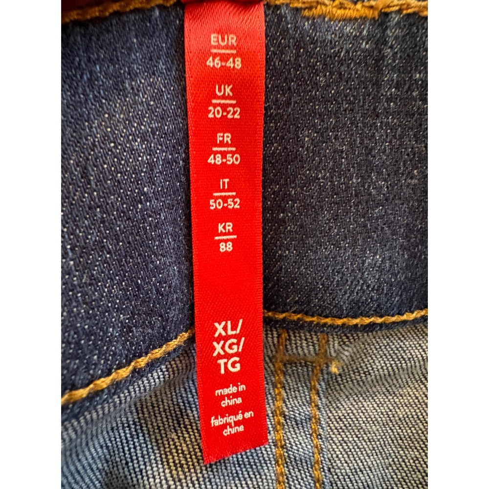 Spanx Flare Jeans Dark Wash Indigo Pull On High Rise Stretch Denim XL - Picture 4 of 9